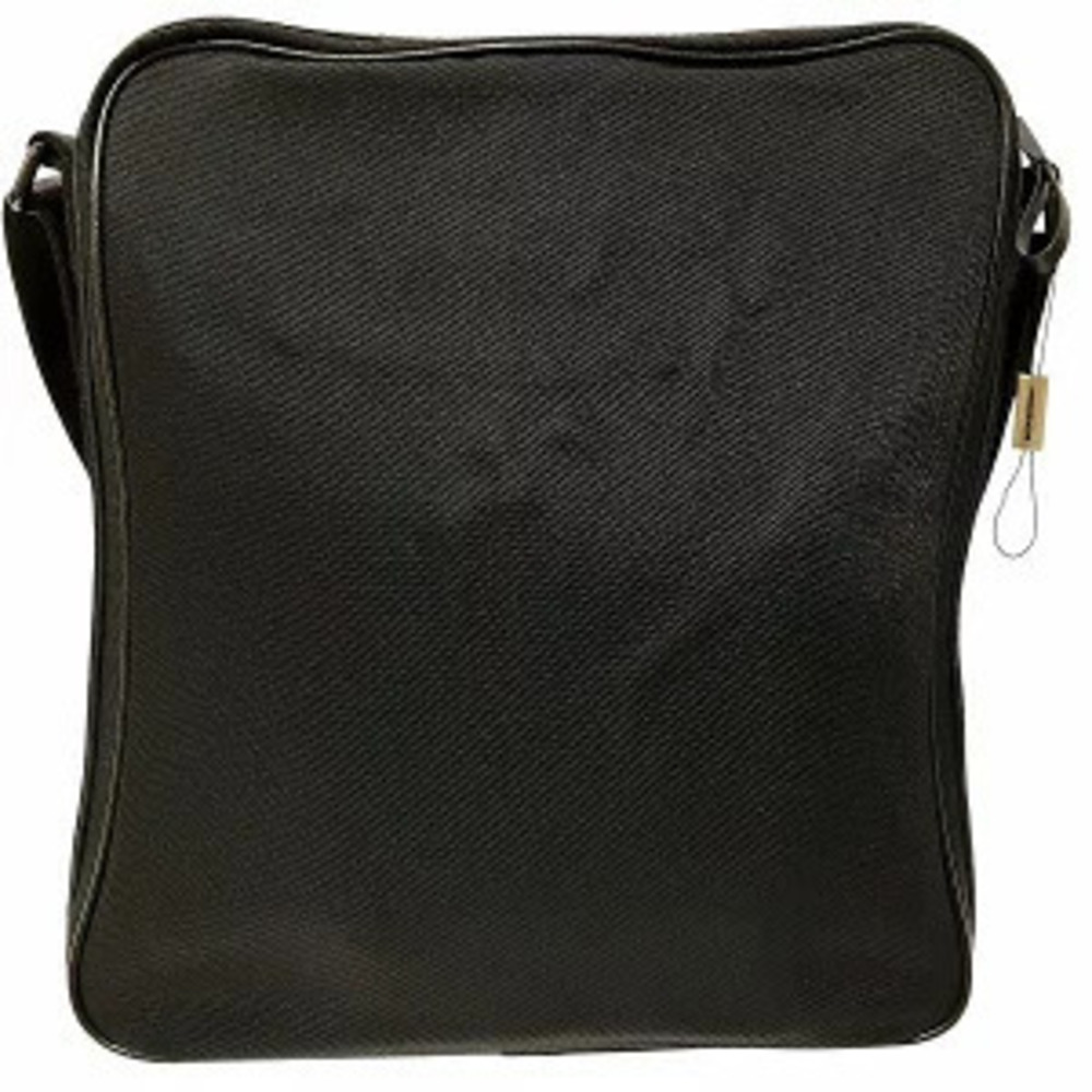 Burberry Canvas Bag Shoulder Leather Black